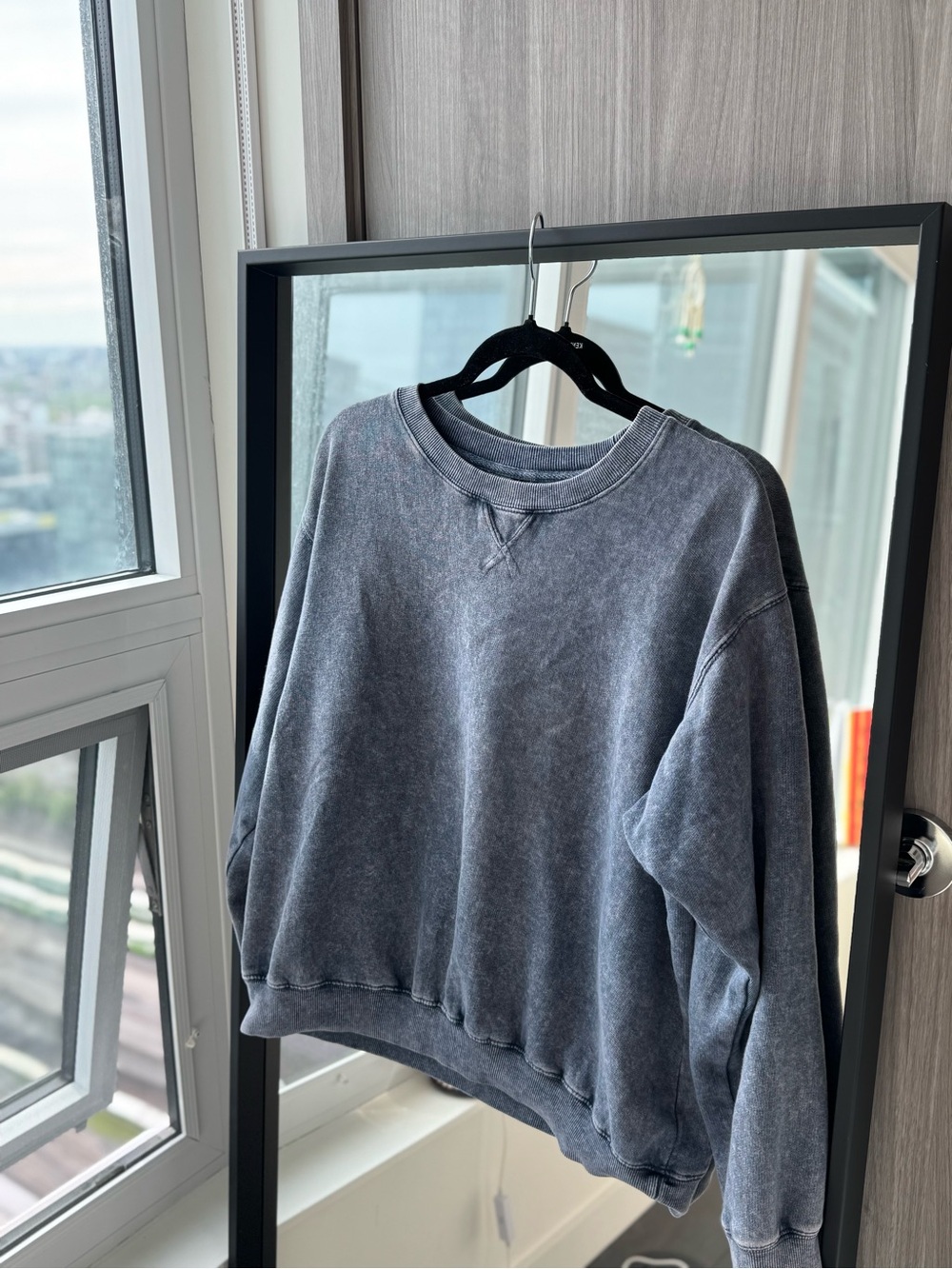 Washed Charcoal Blue Crewneck Sweatshirt